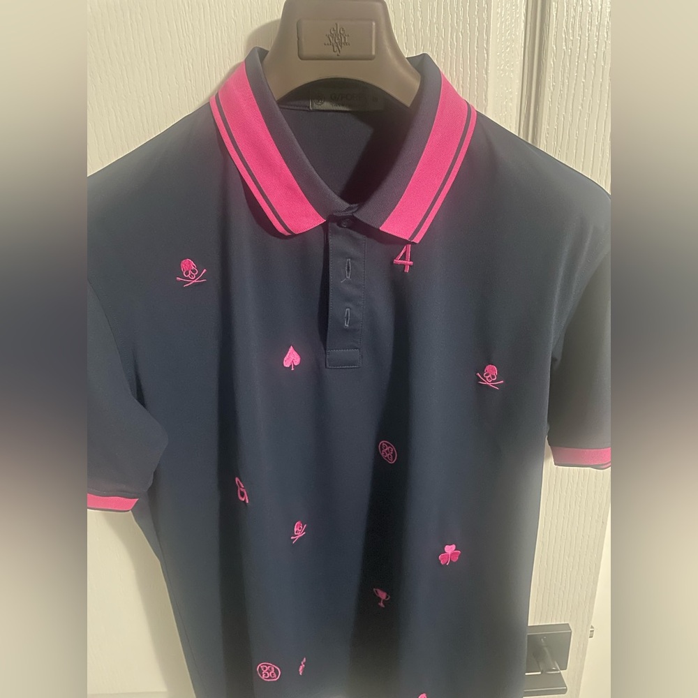 Navy and Pink Polo Shirt